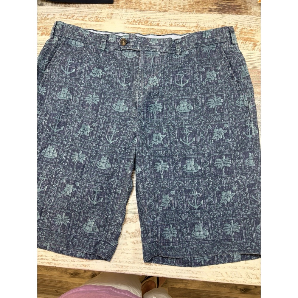 Brooks Brothers Shorts Men 38 Reyn Spooner Bermuda Hawaiian Nautical Blue